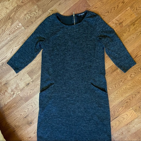 Nina Leonard heathered grey dress. Pockets - Picture 2 of 12